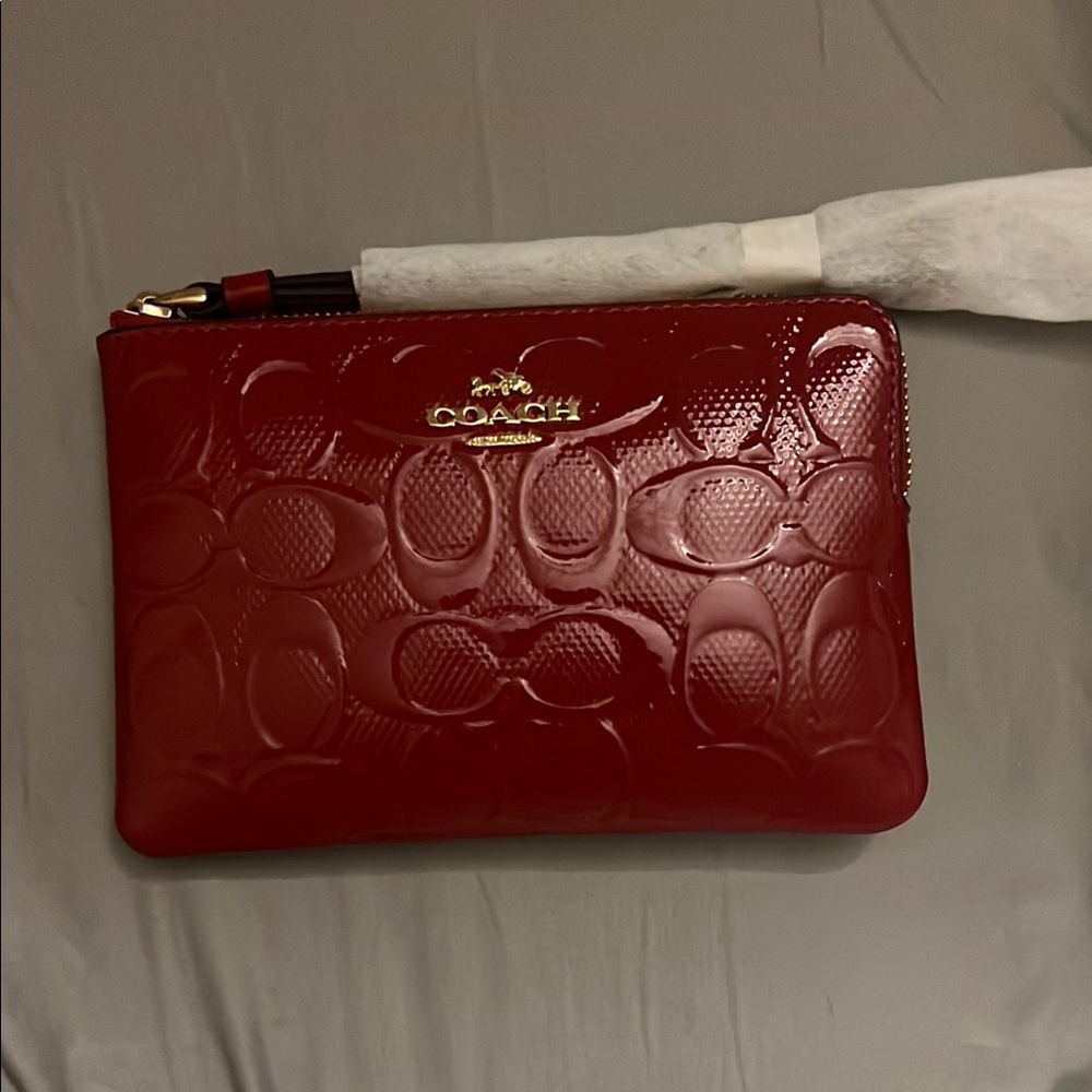 Coach Red Embossed Wallet